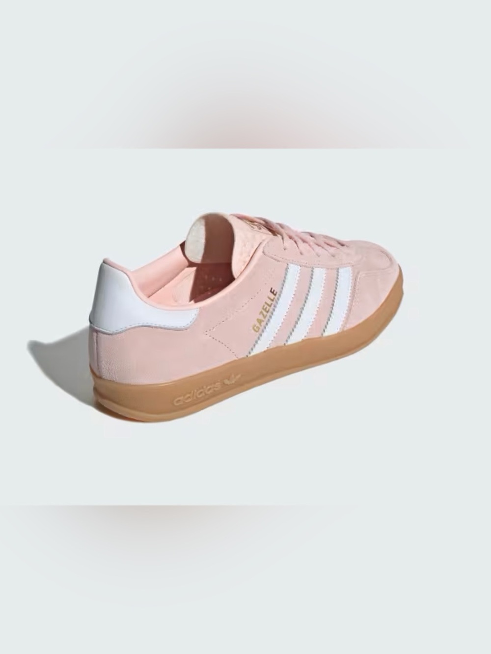 Adidas Gazelle Women’s Light Pink Suede Sneakers with White Stripes. - Picture 4 of 5
